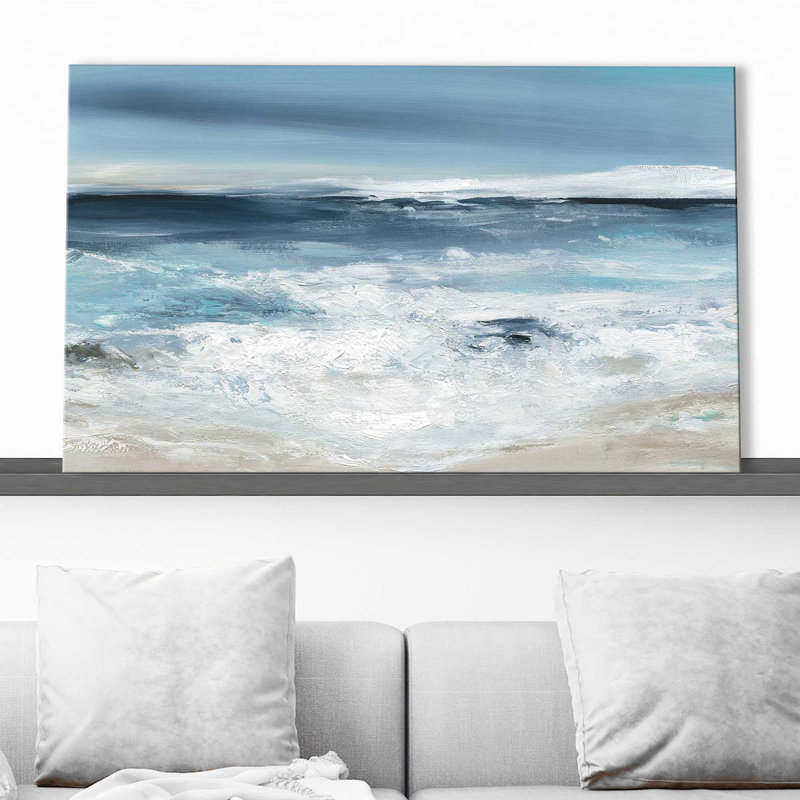 Long Beach par - Peinture, Toile tendue, H 24 po x l 40 po x P 1,5 po