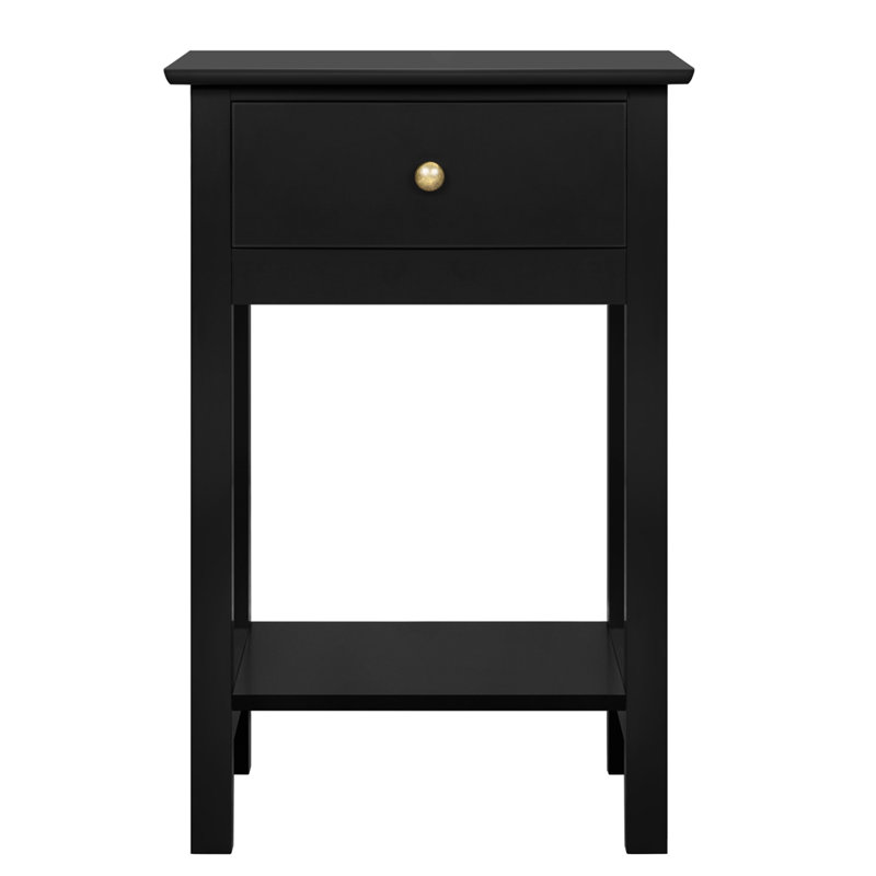  1 Drawer Bedside Table, Black