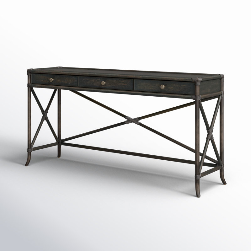 Retreat Pole Rattan Console, Black Sand