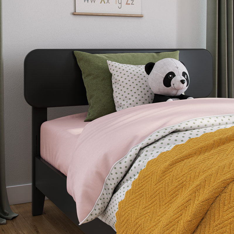 Vetu Solid Wood Spindle Bed, Twin, Black