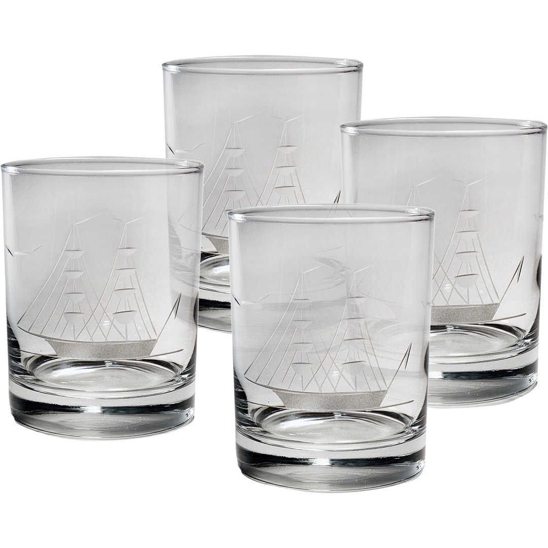 Wilde 14oz. Stemless Wine Glass Set (Set of 4) Breakwater Bay