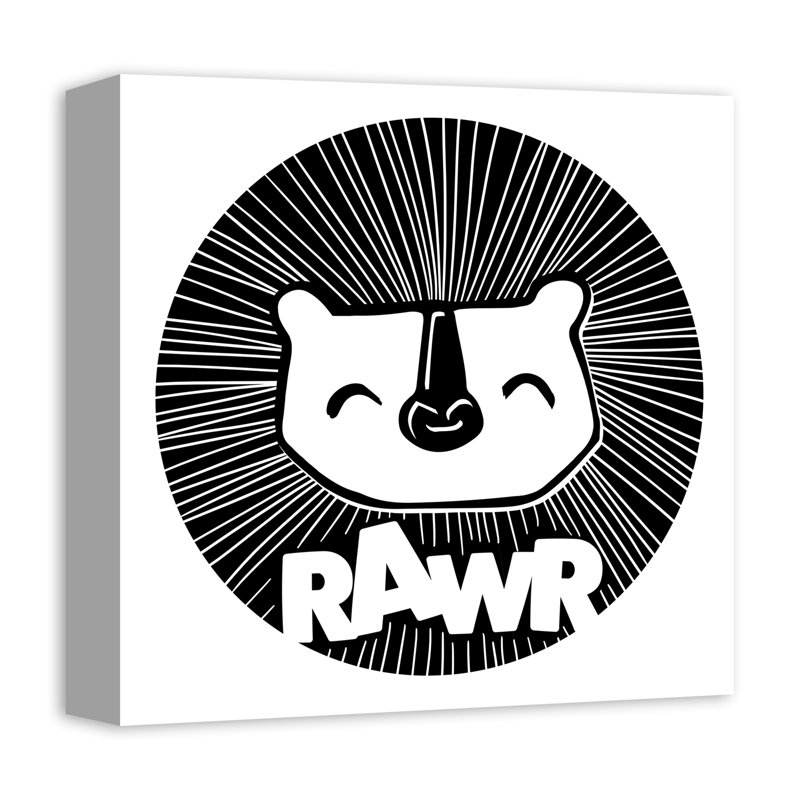 « andish lion rawr », art encadré, Toile tendue, H 12 po x l 12 po x P 1,25 po