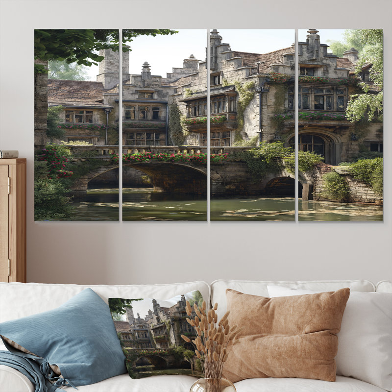 Noisettier - Château, art mural, 4 pièces, H 28 po x l 48 po