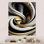 Or noir et blanc vitrail I - abstrait spirales sur toile, art mural