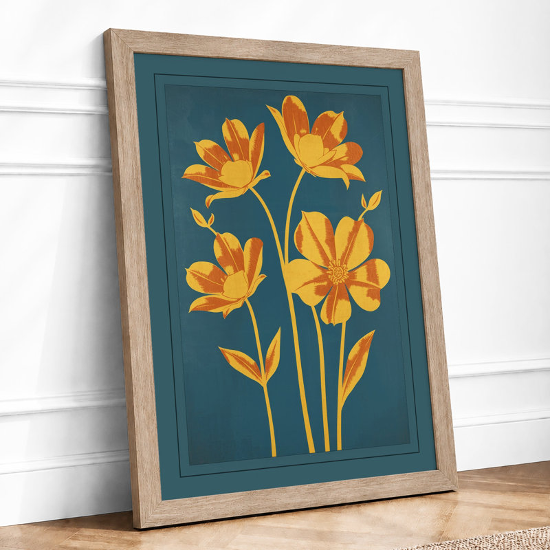 Golden Study Botanical - Framed Print, A4 - 29.7 x 21.0 cm, Oak