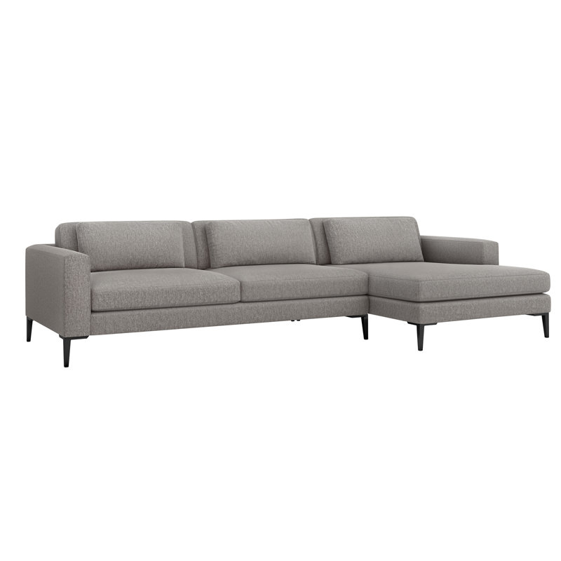 Izzy Chaise Sectional, Right Hand Facing, Storm, Pewter