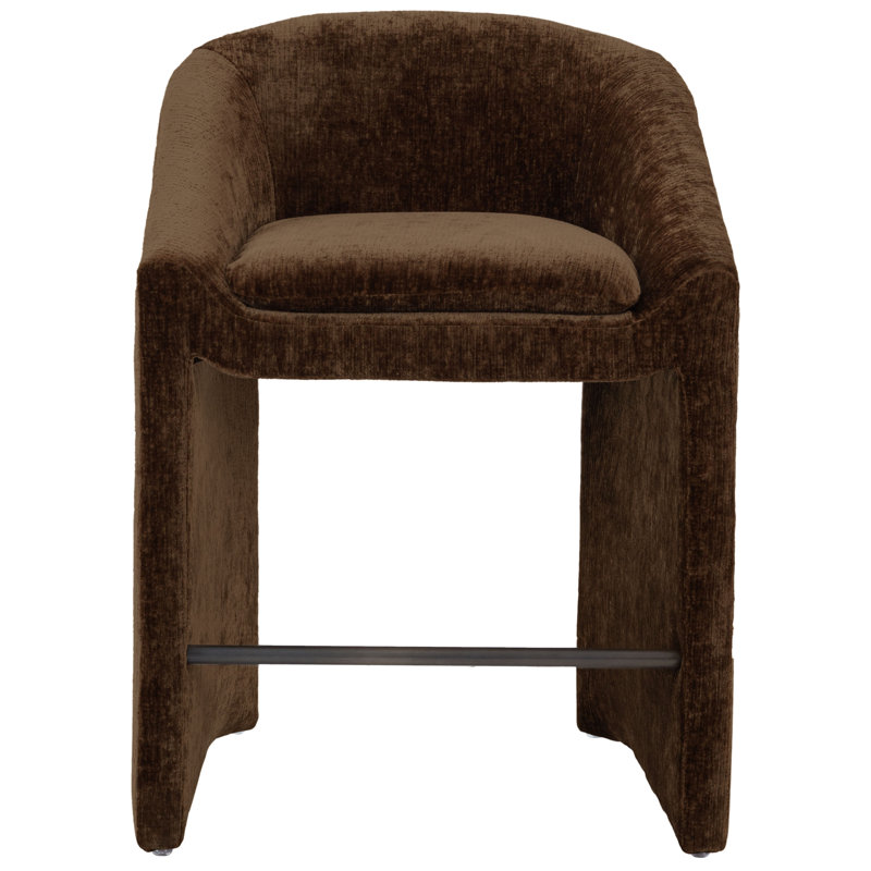 Kagan Chenille Counter Stool, Counter Stool (26.8" Seat Height), Brown