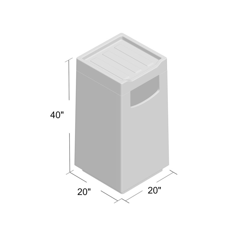 Poubelle pour réceptacle de série Food Court, Beige, Avec protecteurs de bord, 30