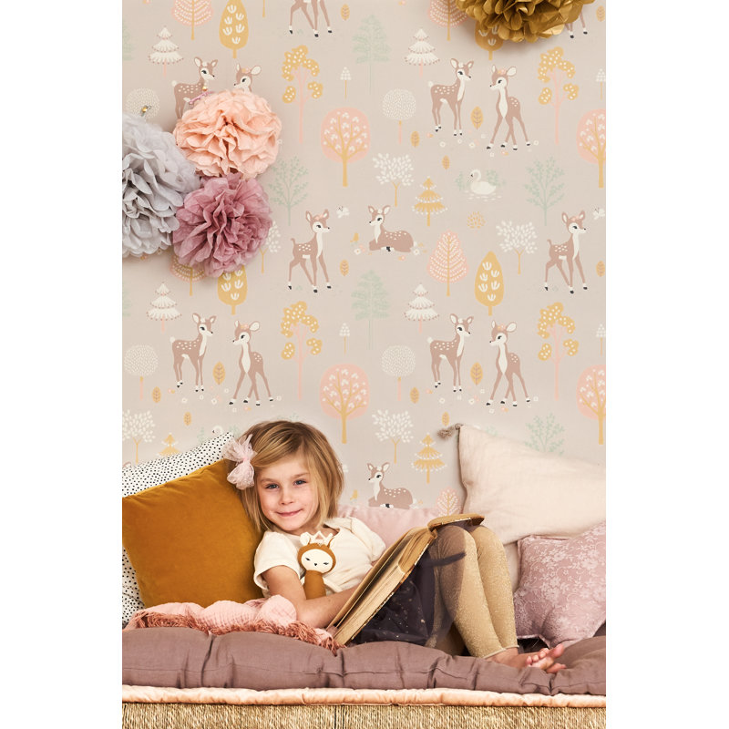 Papier peint lilas poussiéreux Golden Woods