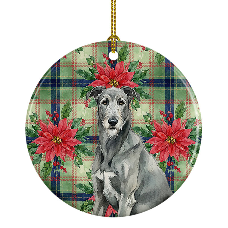 Ornement en céramique gris gris lévrier irlandais, Irish Wolfhound Grey