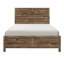 Structure de lit double de style rustique avec finition en pin patiné, lignes modernes, tête de lit et rails pour la chambre à coucher, sommier tapissier requis-1459876109