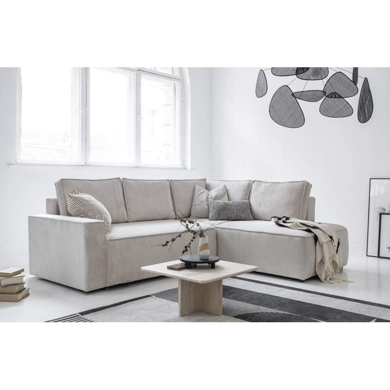 Brave Dave Corner Sofa L Shape, Beige, Right Hand Facing