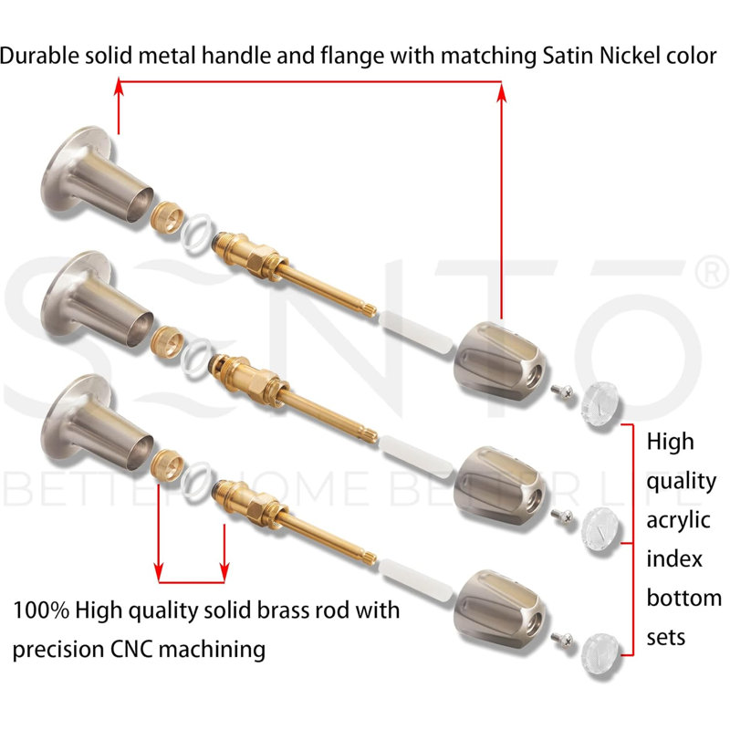 ATAYAL Bathtub And Shower 3 Handle Tub Trim Set For Price Faucets Bathtub Shower, Easy Installation, Heavy Duty Metal, Brass