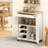 Akieba Kitchen Island On Wheels, Rolling Kitchen Cart With Drawer, 9-Bottle Wine Rack, Storage Cabinets, Wooden Countertop-1120253657