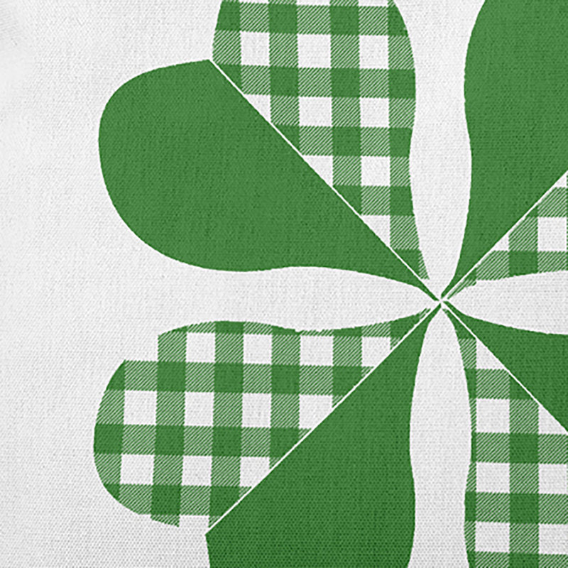 Coussin intérieur / extérieur à carreaux Clover, Vert, H 14 po x l 20 po, Forme rectangulaire