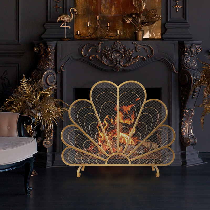 1 Panel Metal Fireplace Screen