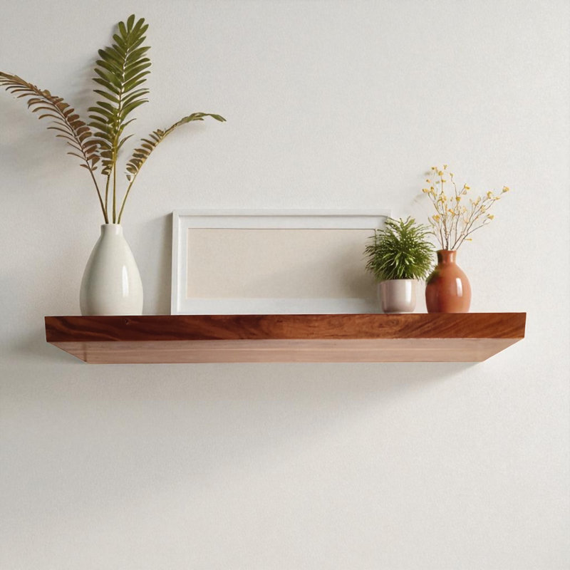 Fenderson Acacia Floating Shelf, 2" H x 36" W x 12" D
