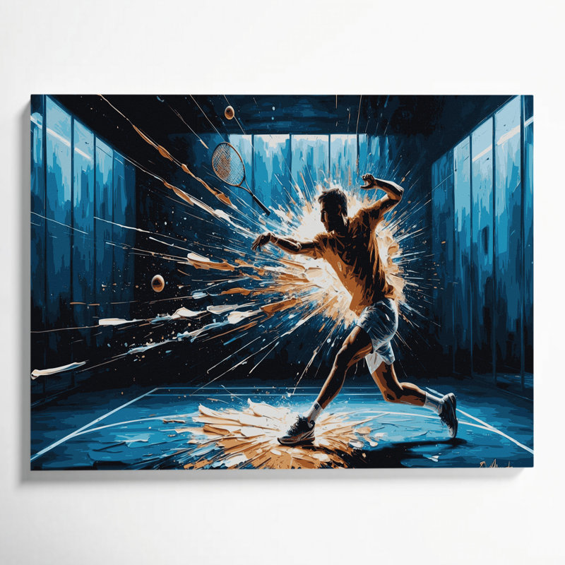 Art sur toile gris Sports Racquetball, H 20 po x l 24 po