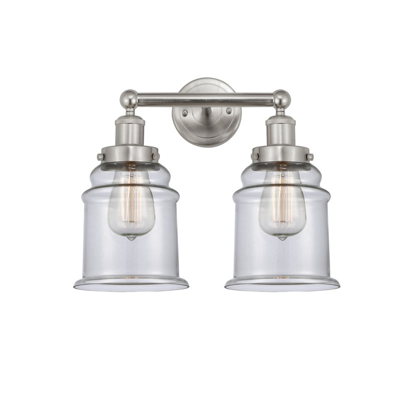 Cailen 2 - Light Dimmable Vanity Light, Clear, Brushed Satin Nickel