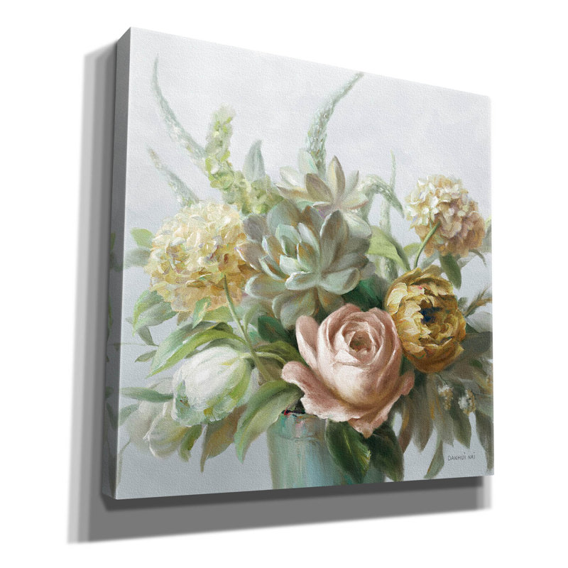  «Natural Elegance Fall On Grey No Texture C» par Danhui Nai, art mural sur toile, H 26 po x l 26 po