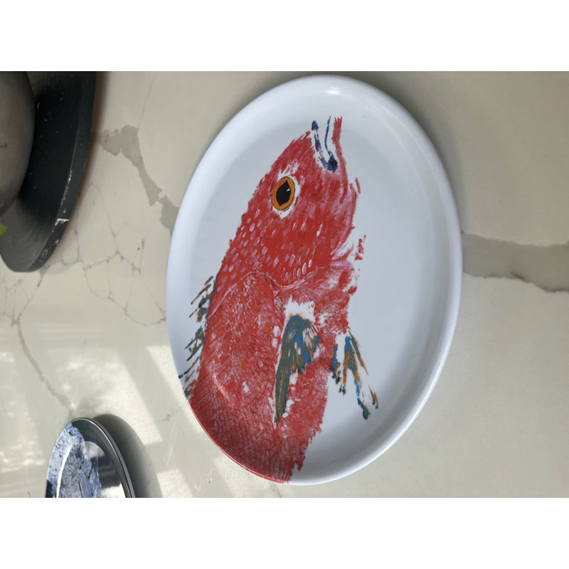 Red Snapper Melamine 11" Plate | Beach House