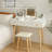 Vanity Desk Set With LED Lighted Mirror & Power Outlet
