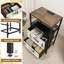 Table de chevet 2 tiroirs avec station de charge, table de chevet pour chambre à coucher avec ports USB, tablette ouverte noire, table de chevet avec impression sans soudure d'aquarelle