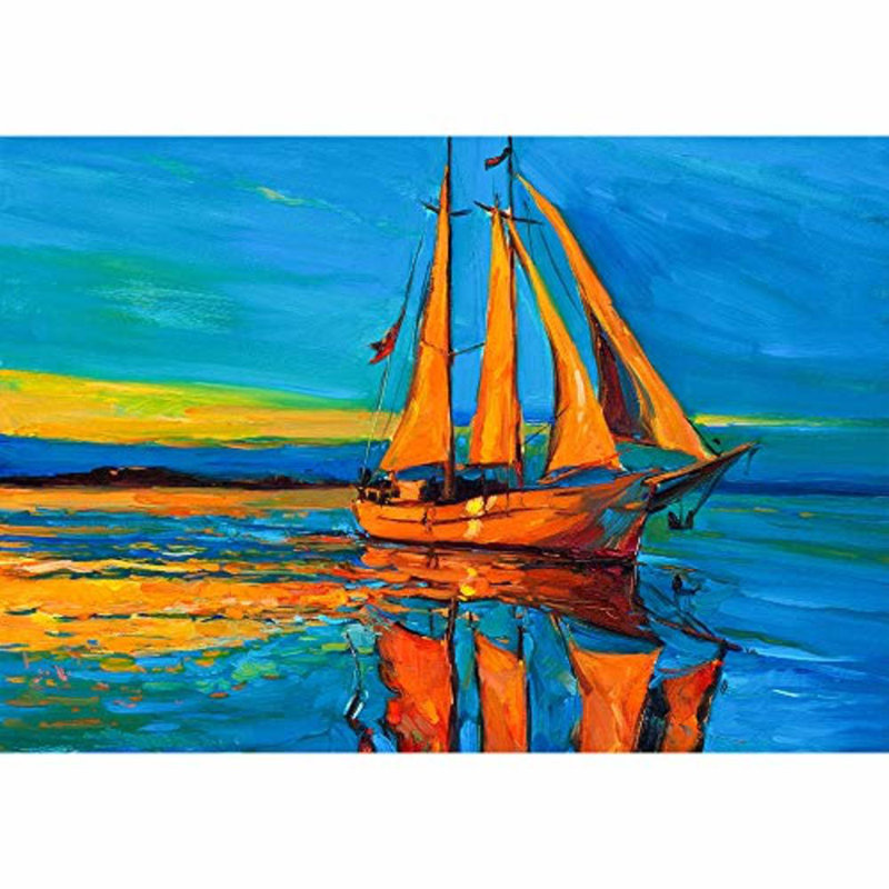 Magnifique voilier sur la mer, murale, L 100 po x l 144 po
