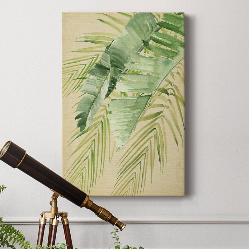 Banana Palms II - 1 pièce, reproduction d'art sur toile tendue, H 27 po x l 18 po x P 1 po