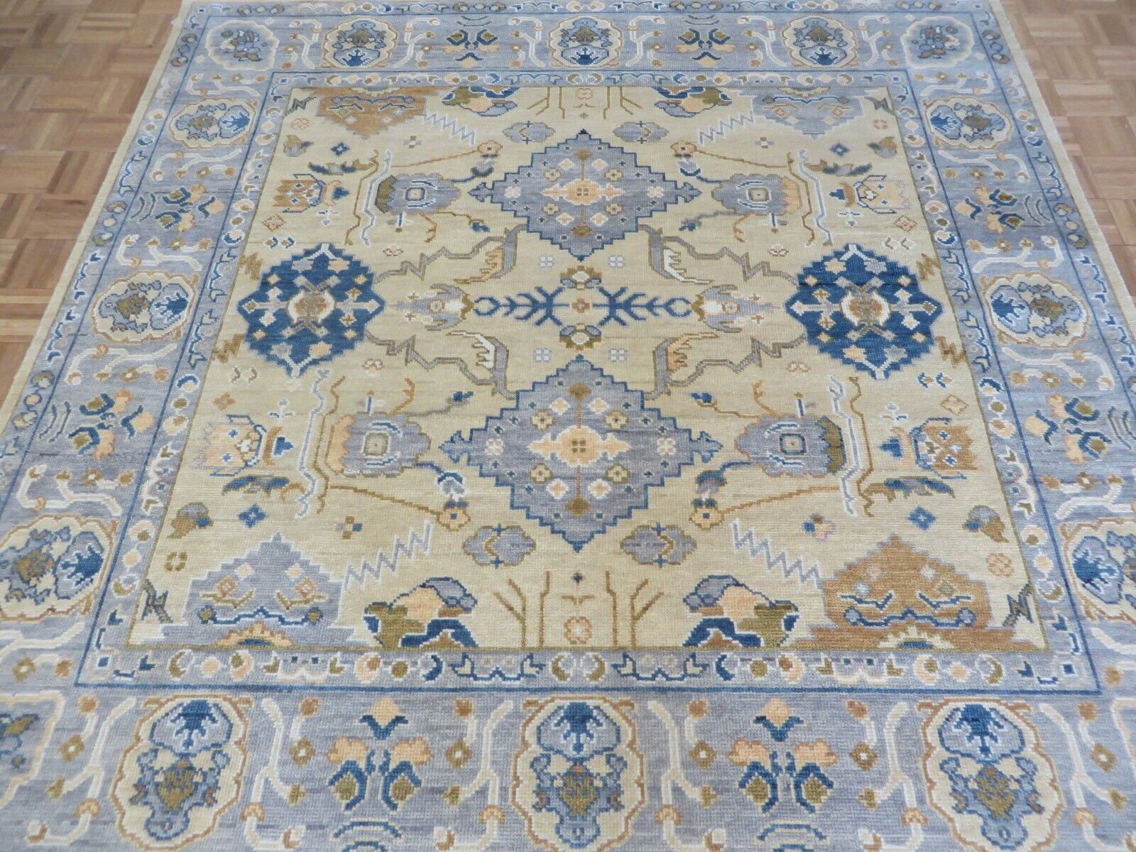 OrientalRugGalaxy OneofaKind 7'11" Square Wool Area Rug in Beige