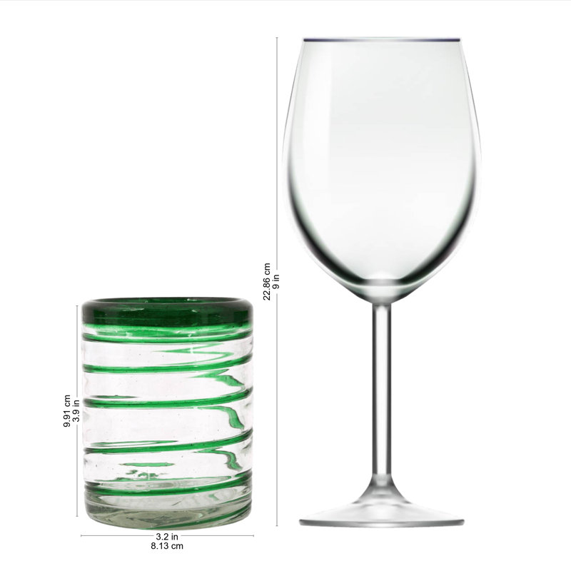 Faiza 12oz. Stemless Wine Glass Set
