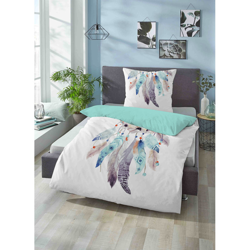 No Pattern Duvet Cover Set with Pillowcases, Single - 1 Pillowcase ( 80 x 80 cm ), Sky Blue
