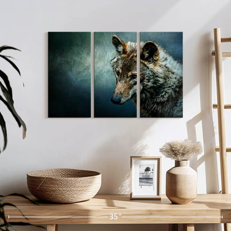 Lonely Night Wolf, 36" H x 57" W