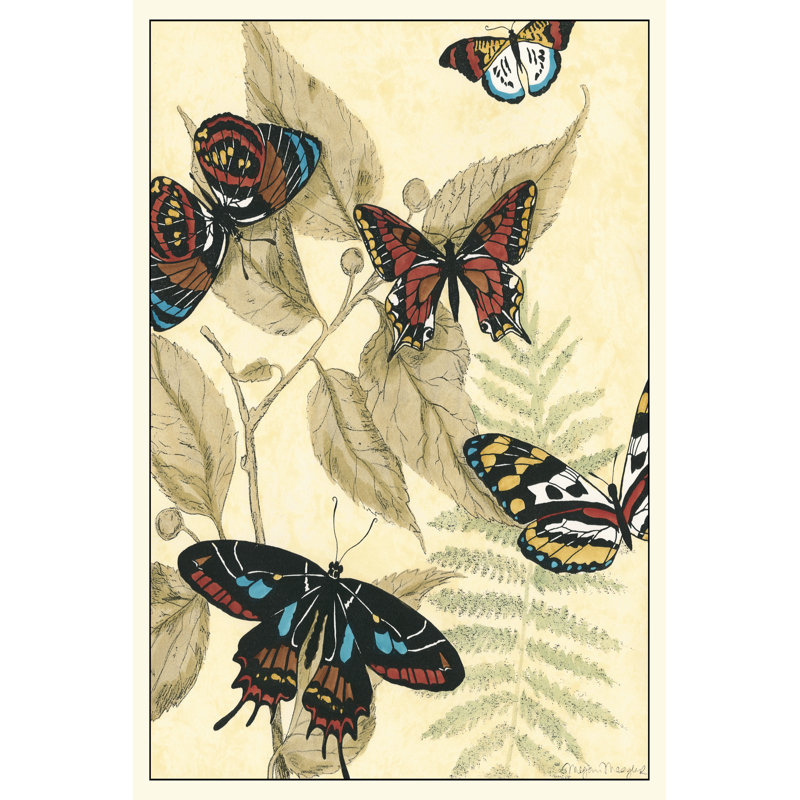 Graphic Butterflies In Nature II by Megan Meagher - Wrapped Canvas Print, 46cm H x 30cm W x 3.8cm D