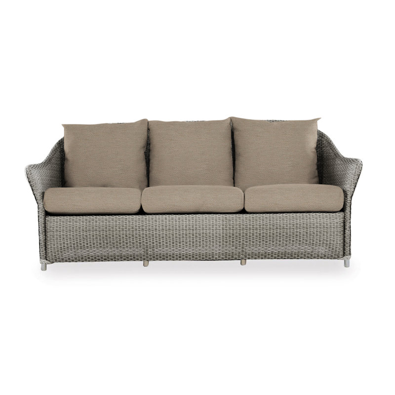 Weekend Retreat Outdoor 3 - Seat Patio Sofa, Pewter, Canvas Black Sunbrella® Canvas