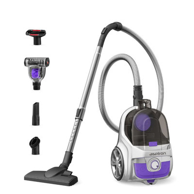 Canister Vacuum, Upgraded 1600W Bagless Canister Vacuum Cleaner, Auto Cord Rewind, H13 HEPA Filter, 4Qt Large Capacity, 5 Tools for Hard Floors, Carpet, Pet, Upholstery, Car
