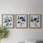 Bleu marine et feuilles de lin II - ensemble de 3 peintures sur toile encadrées-1524676192-1524676194