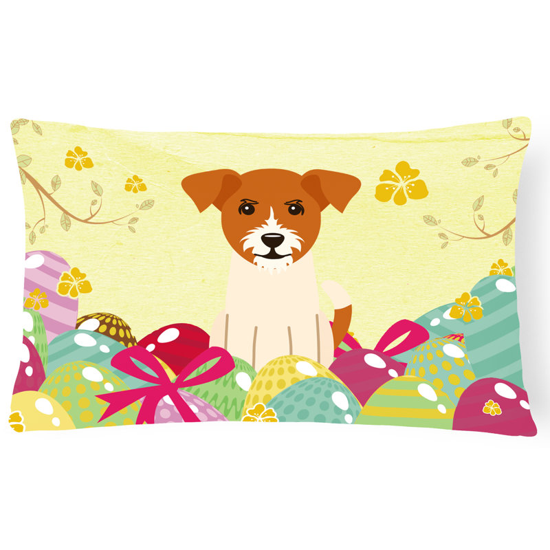 Coussin lombaire terrier de pâques œufs