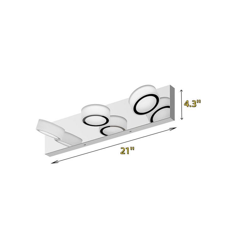 Lampe miroir ovale moderne en acrylique 21 lumières DEL 21 pouces