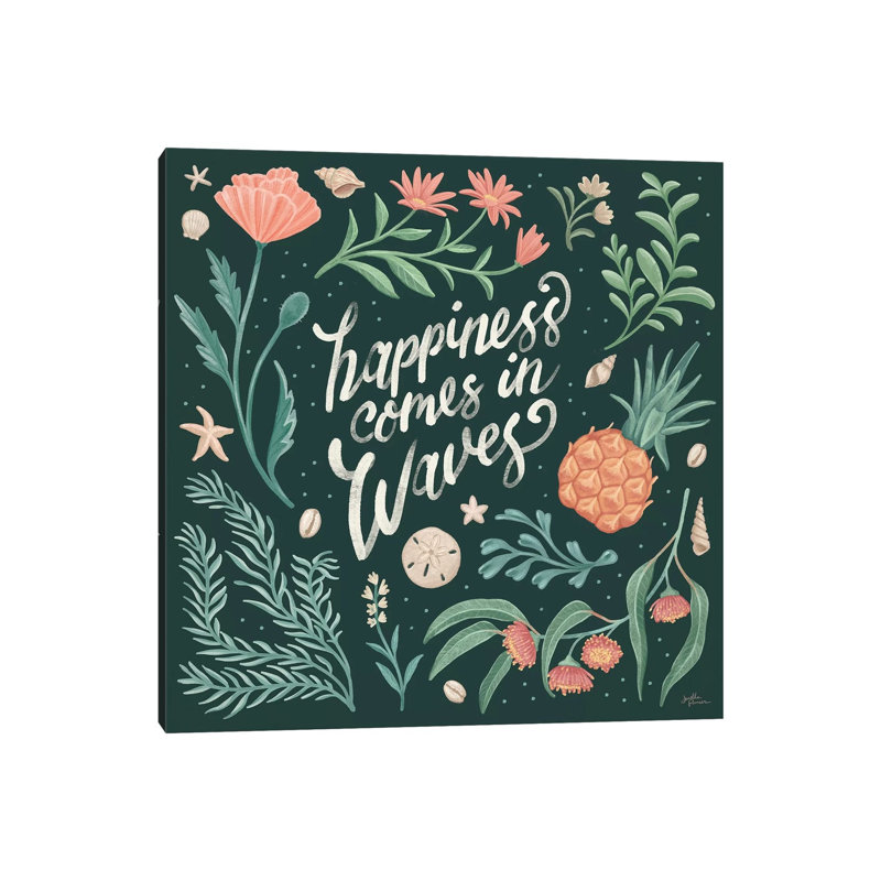 Seaside Botanical 1 Piece Wrapped Canvas Wall Art, 93.98 cm H x 93.98 cm W x 1.91 cm D