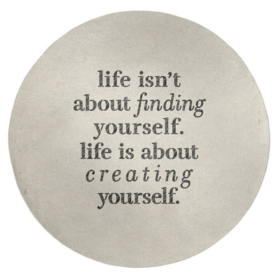 Handwritten Creating Yourself Quote Poly Chenille Rug