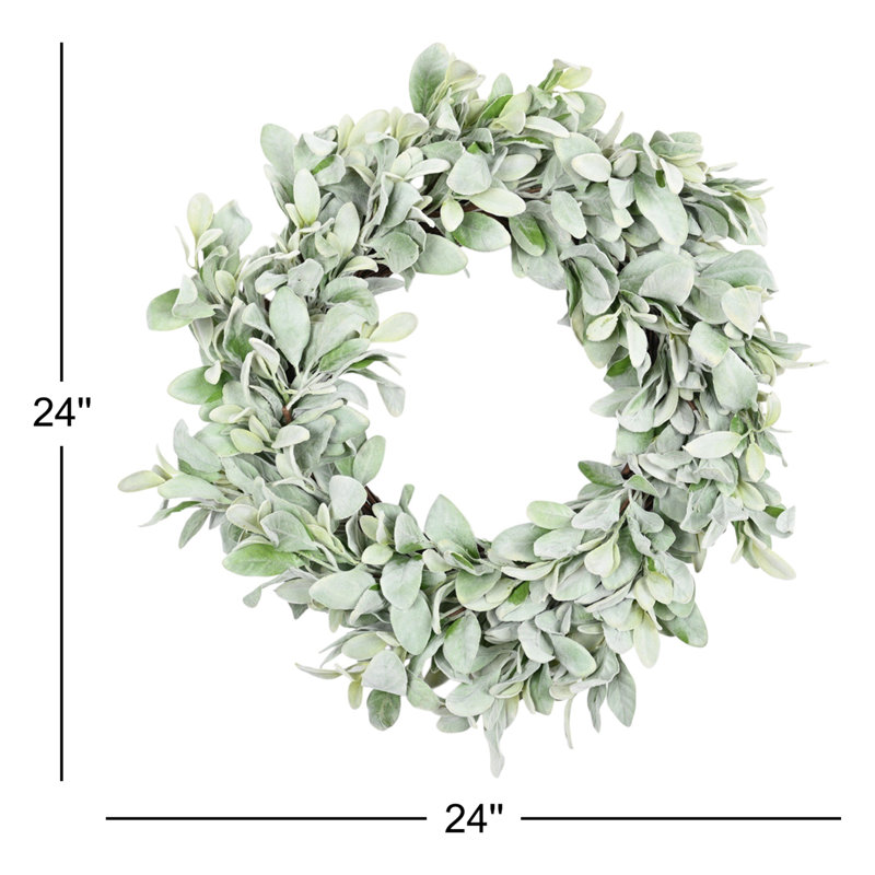 24" Faux Lambs Door Wreath