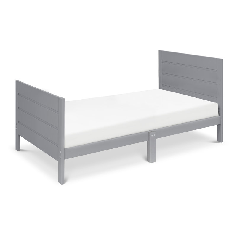 Gray Pine Wood Frame Toddler Platform Bed