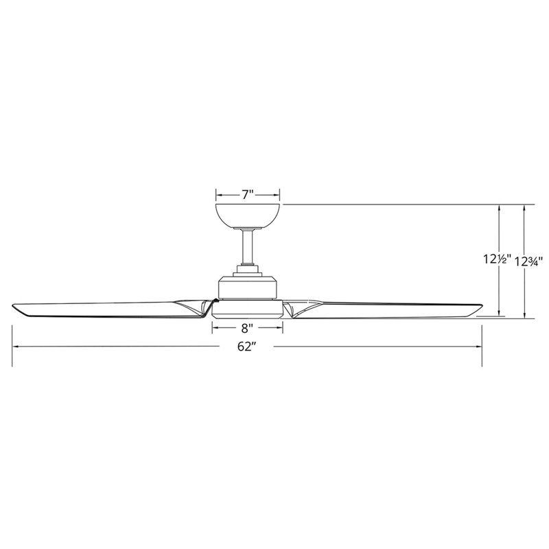 Roboto 3 - Blade Indoor/Outdoor Smart Ceiling Fan with Remote Control Included, Works With Alexa and iOS / Android App, 62"