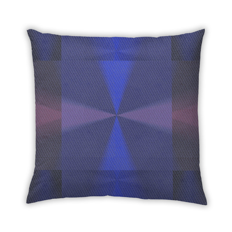 Housse et insert de coussin carré Hubertine, Synthétique, Bleu