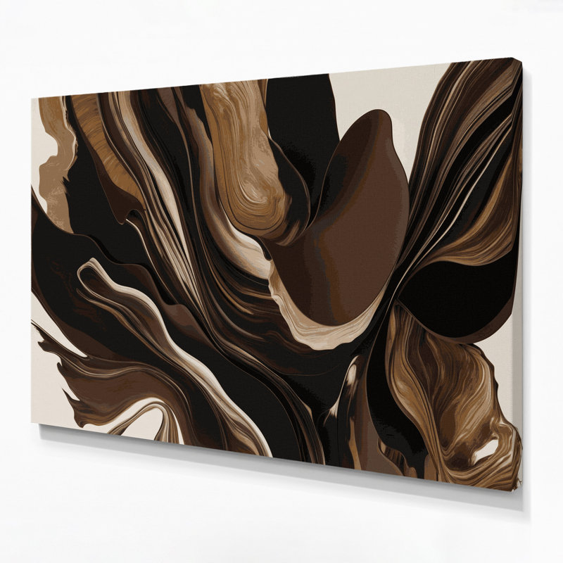 «Lyrical Abstraction 25», art mural sur toile brune, H 20 po x l 24 po