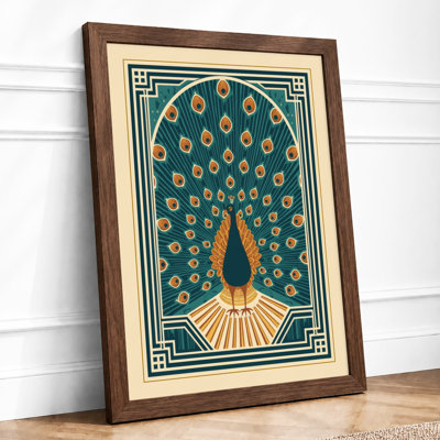 Peacock Art Deco - Framed Print