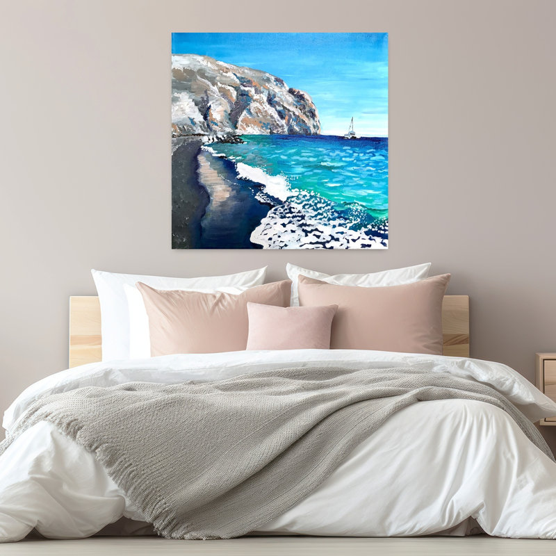 Black Sand Beach Cliffs by Pauline Wegman | - Wrapped Canvas Print, 81.28 cm H x 81.28 cm W