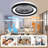 Smart 20" Bladeless Ceiling Fan With Rgb Color Changing Light, Modern Low Profile Dimmable Led For Bedroom, Living Room In Black