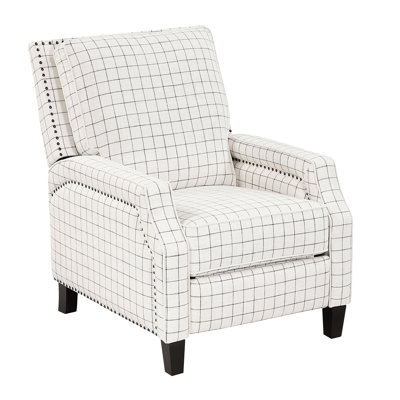Push Back Recliner With Transitional Style Nuances, Solid Wood Frame Work, Foam Padding Over Pocket Coil System, Textured Upholstery, Nailhead Accents by Wildon Home